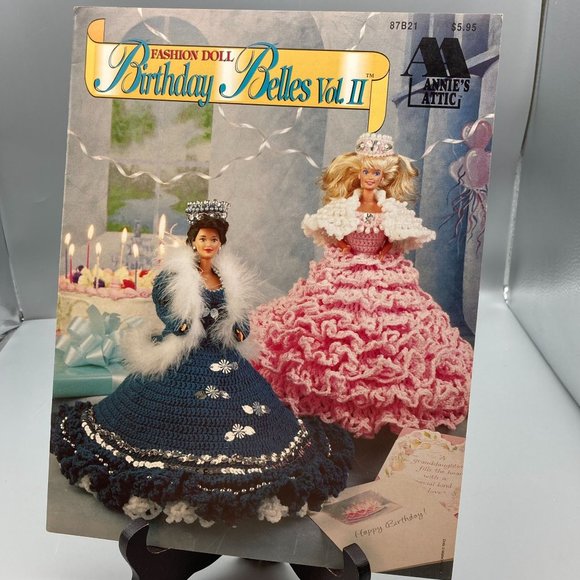 Vintage Thread Crochet Patterns, Fashion Doll Birthday Belles Vol II 1993, Annie - Picture 1 of 2
